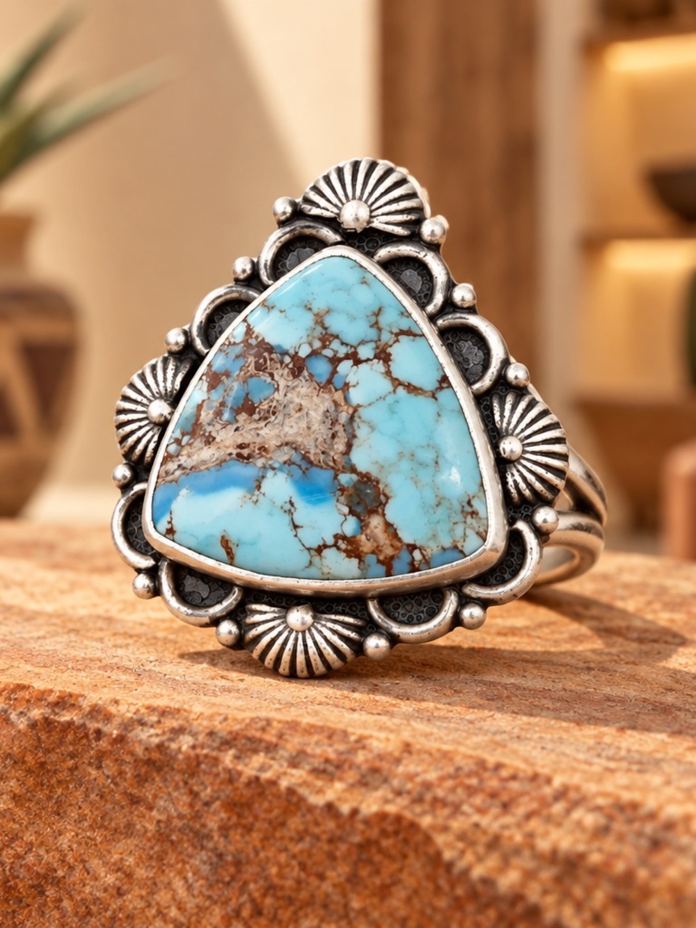 Size 7 Golden Hills Turquoise Statement Ring